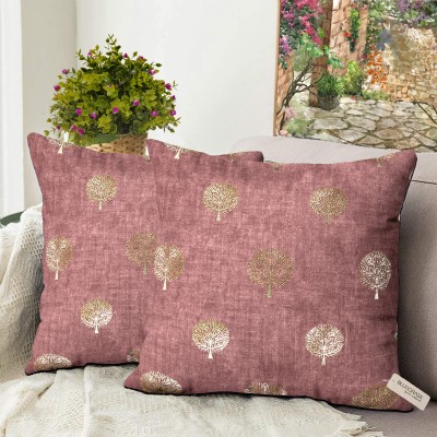 Bluegrass Self Design Cushions Cover(Pack of 2, 40 cm*40 cm, Pink)