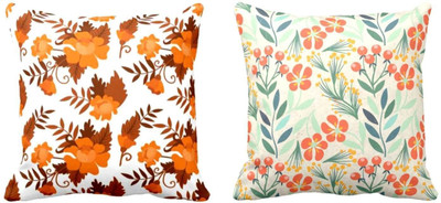 TheYaYaCafe Cotton Cushions Cover(40 cm*40 cm, Pack of 2, Multicolor)