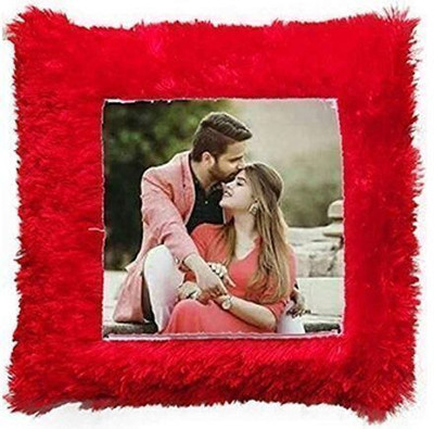 MIXUNBOX Fur Cushions & Pillows Cover(38 cm*38 cm, Red)