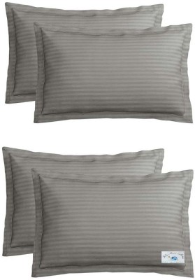 Holy Heart Collections Striped Pillows Cover(Pack of 4, 45 cm*70 cm, Grey)