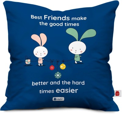 Indigifts Text Print Cushions Cover(40 cm*40 cm, Blue)