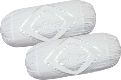 TURIYA Cotton Bolsters Cover(80 cm*38 cm, White)