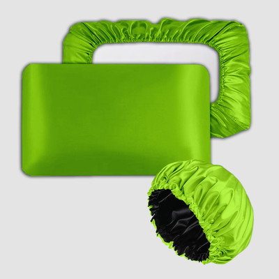 Avirons Silk Cushions Cover(46 cm*72 cm, Pack of 2, Green)