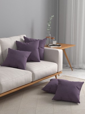 ROSARA HOME Plain Cushions Cover(Pack of 5, 40 cm*40 cm, Lavender)