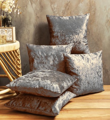 ROMEE Velvet Cushions Cover(Pack of 5, 40 cm*40 cm, Grey)