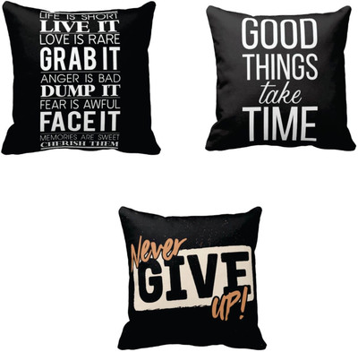 TheYaYaCafe Cotton Cushions Cover(40 cm*40 cm, Pack of 3, Multicolor)