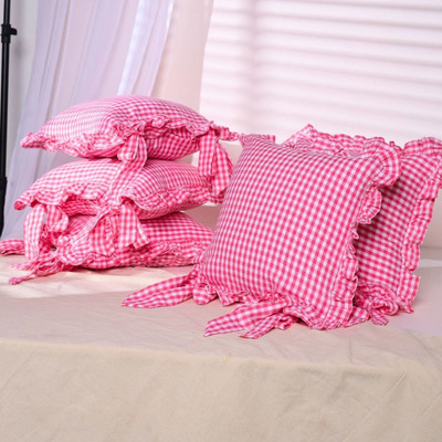Sleepy Threads Cotton Cushions Cover(40 cm*40 cm, Pack of 5, Pink)