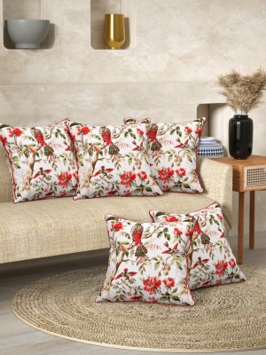 EasyGoods Floral Cushions & Pillows Cover(Pack of 5, 40 cm*40 cm, Beige)