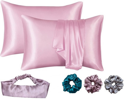 ARMOXA Satin Cushions & Pillows Cover(45.72 cm*71.12 cm, Pack of 2, Pink)