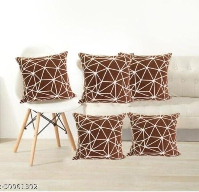 SLAZIE Printed Cushions Cover(Pack of 5, 40 cm*40 cm, Brown)