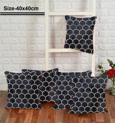 TURIYA Velvet Cushions Cover(Pack of 5, 40 cm*40 cm, Black)