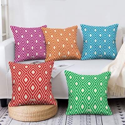 Indigifts Canvas Cushions & Pillows Cover(Pack of 5, 45 cm*45 cm, Multicolor)