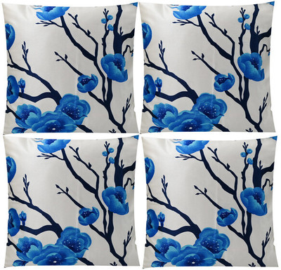 Hims Polyester Cushions Cover(45 cm*45 cm, Pack of 4, Blue)