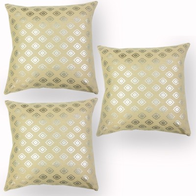 InteorRP Geometric Cushions & Pillows Cover(Pack of 3, 45 cm*45 cm, Silver)