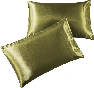 ARMOXA Satin Pillows Cover(Pack of 2, 45 cm*72 cm, Dark Green)