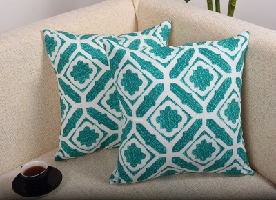 DecoGhar Cotton Cushions & Pillows Cover(40 cm*40 cm, Green)