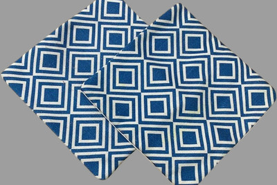 shears Cotton Cushions Cover(45 cm*45 cm, Pack of 2, Blue, White)