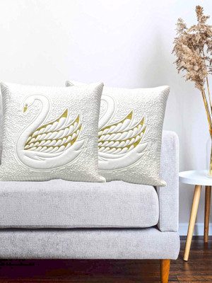 Vinayaka Fab Velvet Cushions Cover(40 cm*40 cm, Pack of 2, White)