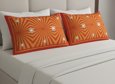 PahalArts Cotton Cushions & Pillows Cover(44 cm*66 cm, Pack of 2, Red)