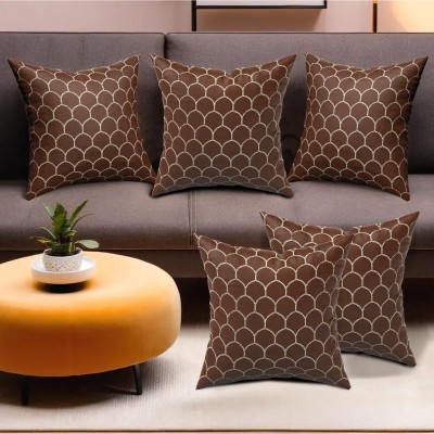 KUBER INDUSTRIES Velvet Cushions Cover(Pack of 5, 42 cm*42 cm, Brown)