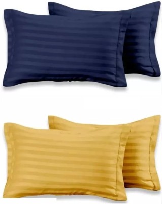 BRANOSD Satin Pillows Cover(Pack of 4, 45.72 cm*73.66 cm, Blue, Yellow)