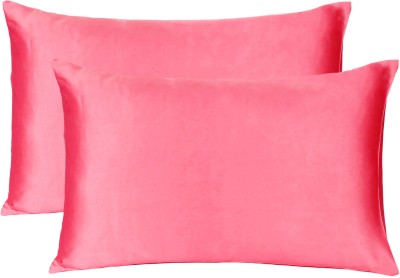 Oussum Plain Pillows Cover(Pack of 2, 45.72 cm*68.5 cm, Red)