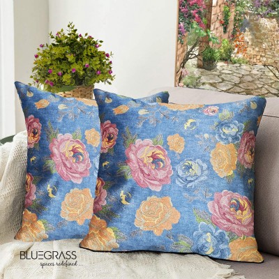 Bluegrass 3D Printed Cushions Cover(Pack of 2, 12 cm*12 cm, Blue)