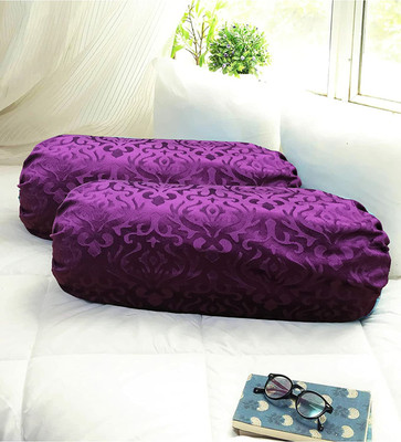 Rabhnoor Velvet Bolsters Cover(82 cm*40 cm, Pack of 2, Purple)