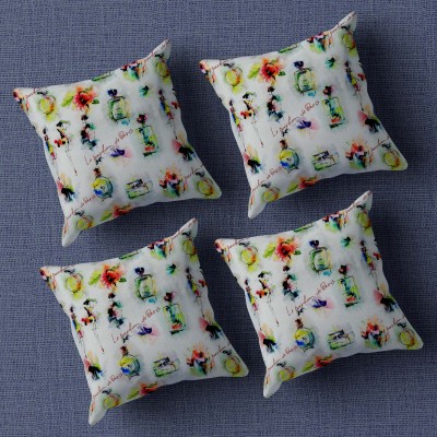 Being Iban Cotton Cushions Cover(Pack of 4, 40 cm*40 cm, White, Yellow)