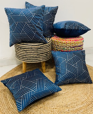 OMOVERSEAS Abstract Cushions Cover(Pack of 5, 40 cm*40 cm, Dark Blue)