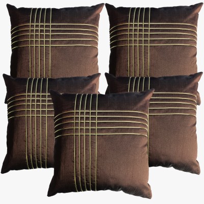 LOFEY Striped Cushions & Pillows Cover(Pack of 5, 40 cm*40 cm, Brown)