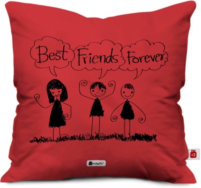 Indigifts Text Print Cushions Cover(45 cm*45 cm, Red)
