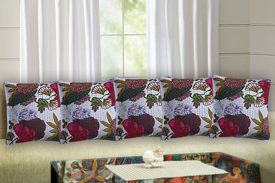 Go Texstylers Cotton Cushions & Pillows Cover(40.64 cm*40.64 cm, Pack of 5, Multicolor)