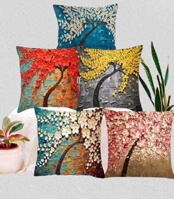 arpa Velvet, Silk, Jute Cushions & Pillows Cover(40 cm*40 cm, Pack of 5, Multicolor)