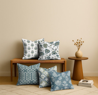 Casableu Polyester Cushions & Pillows Cover(40.64 cm*40.64 cm, Pack of 5, Multicolor)