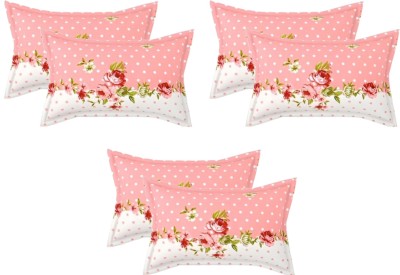 P.Rtrend Cotton Pillows Cover(Pack of 6, 46 cm*69 cm, Pink)