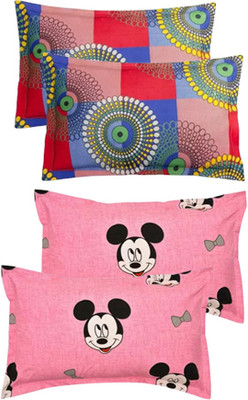 KITTUZ KRAFT Microfiber Pillows Cover(42 cm*68 cm, Pack of 4, Red)