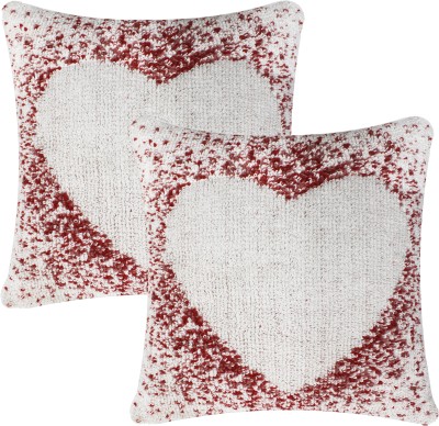 AMITRA Cotton Cushions Cover(Pack of 2, 46 cm*46 cm, White, Pink)