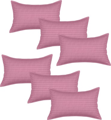 KUBER INDUSTRIES Striped Pillows Cover(Pack of 6, 75 cm*48 cm, Pink)