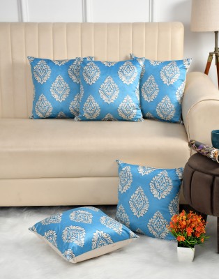 DKDECORATIVE Printed Cushions Cover(Pack of 5, 40 cm*40 cm, Light Blue)