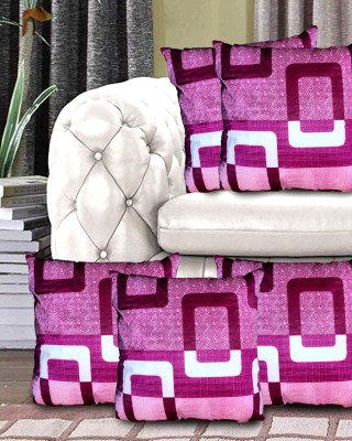 RELOOK INDUSTRIES Geometric Cushions Cover(Pack of 5, 41 cm*41 cm, Purple)