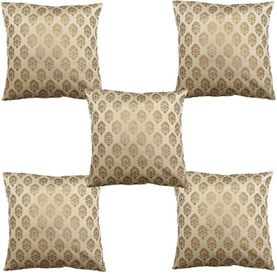 VIREO Jacquard Cushions & Bolsters Cover(40 cm*40 cm, Pack of 5, Multicolor)
