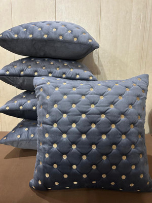 Fazar Creations Velvet Cushions Cover(40 cm*40 cm, Pack of 5, Grey)