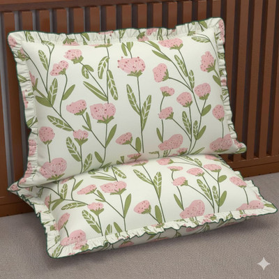 BLUEDOT Cotton Pillows Cover(68 cm*44 cm, Pack of 2, Cream)