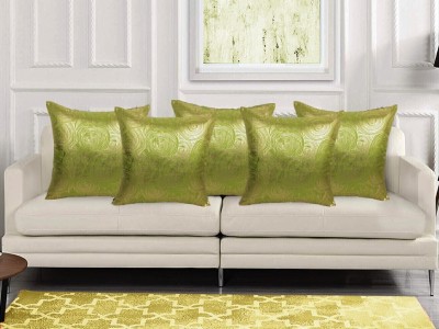 HOME9INE Polyester Cushions Cover(Pack of 5, 40 cm*40 cm, Light Green)