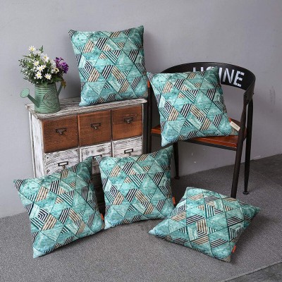 Bluegrass Printed Cushions Cover(Pack of 5, 50 cm*50 cm, Green)