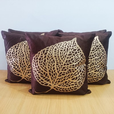 LOFEY Printed Cushions & Pillows Cover(Pack of 5, 40 cm*40 cm, Brown)