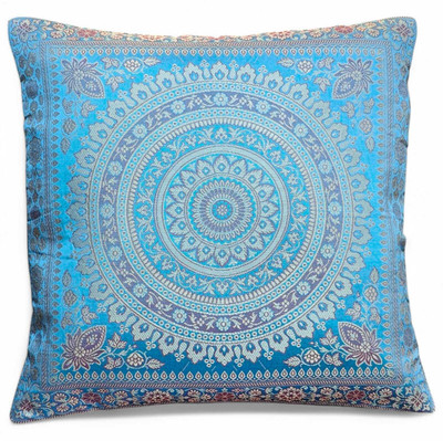 SUTRAM Silk Cushions Cover(40 cm*40 cm, Blue)