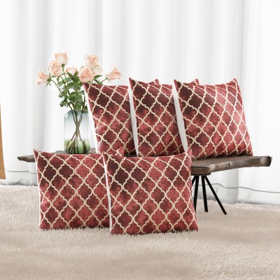 Cloth Fusion Polyester Cushions Cover(Pack of 5, 40 cm*40 cm, Red)