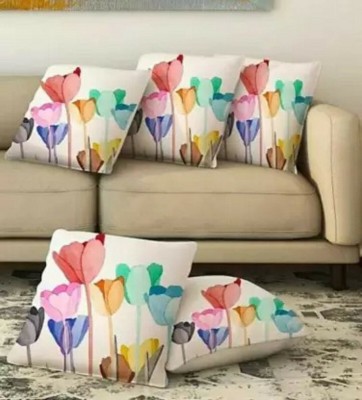 MYSTON Abstract Cushions Cover(Pack of 5, 40 cm*40 cm, White, Purple, Pink, Green)